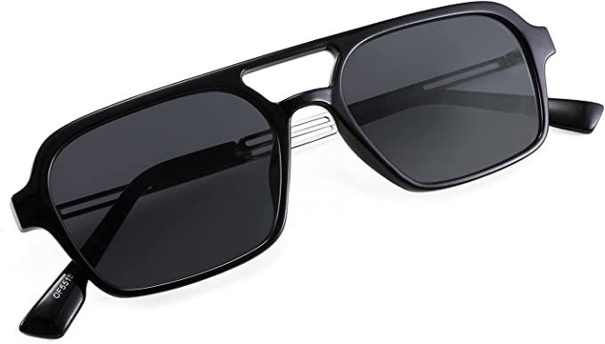 FEISEDY Vintage Square 70s Flat Aviator Sunglasses Women Men Metal Design Shades B2752 | Amazon (US)