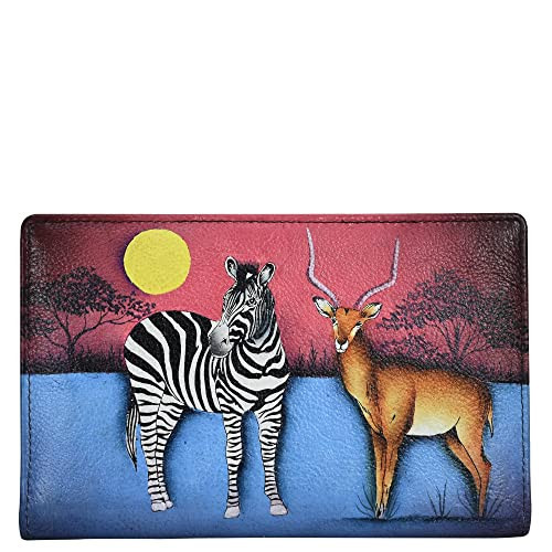 Anna by Anuschka Women's Hand-Painted Genuine Leather Two Fold Wallet - African Dusk | Amazon (US)