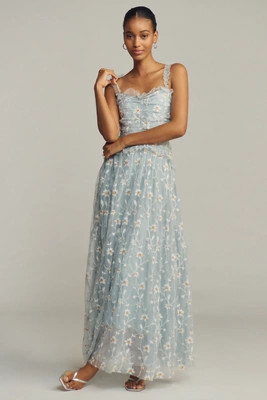 By Anthropologie Sleeveless Tulle A-Line Maxi Dress | Anthropologie (UK)