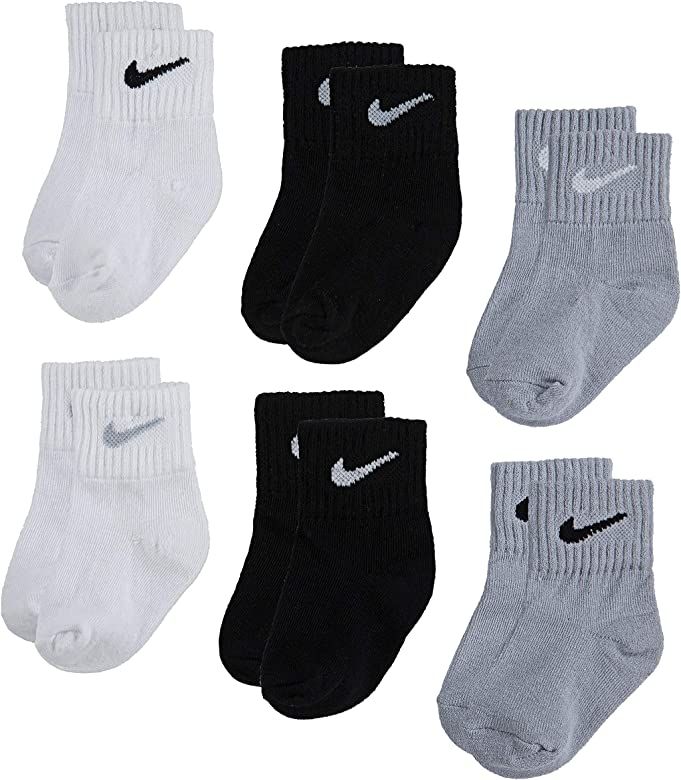 Amazon.com: Nike Baby Ankle Gripper Socks (6 Pairs), White/Black/Grey, 12/24M : Clothing, Shoes &... | Amazon (US)