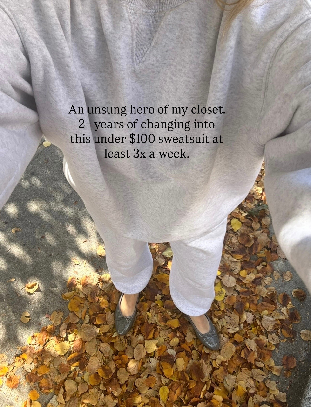 Not enough words to proclaim my love for this sweatsuit. I wear a size M and it has a slightly looser fit. Size down one if you want a slimmer fit.