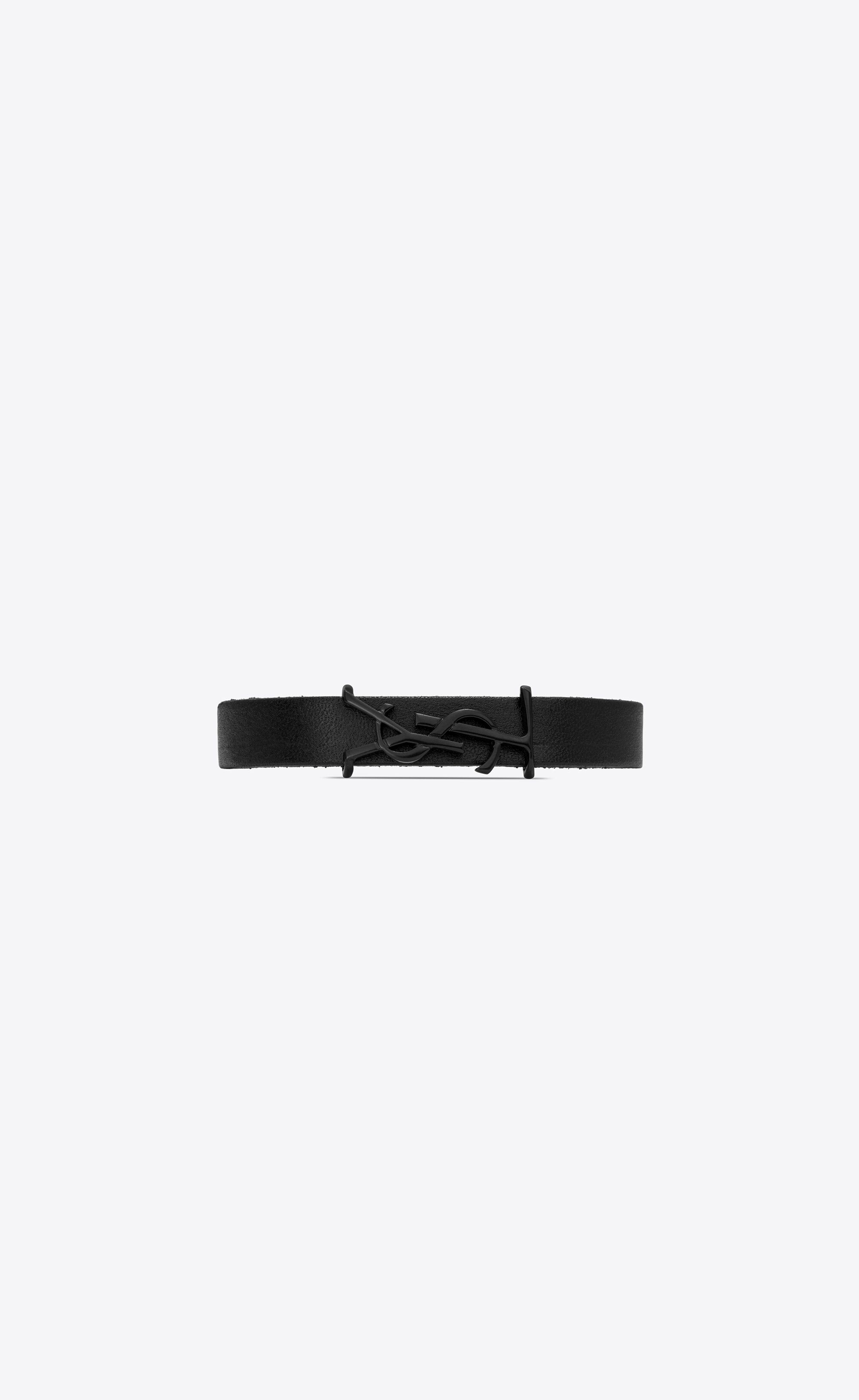 opyum bracelet in smooth leather and metal | Saint Laurent Inc. (Global)