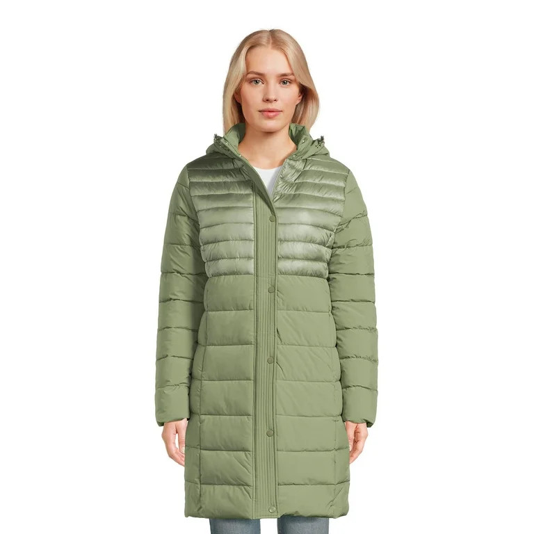 Big Chill Women's Down Blend Long Tech Stretch Jacket with Hood | Walmart (US)