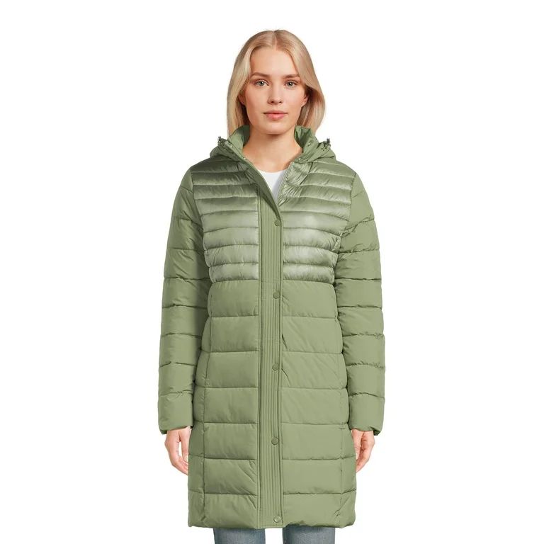 Big Chill Women's Down Blend Long Tech Stretch Jacket with Hood | Walmart (US)