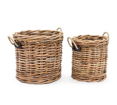 Sarasota Round Tote Baskets, Set of 2 | Pottery Barn (US)