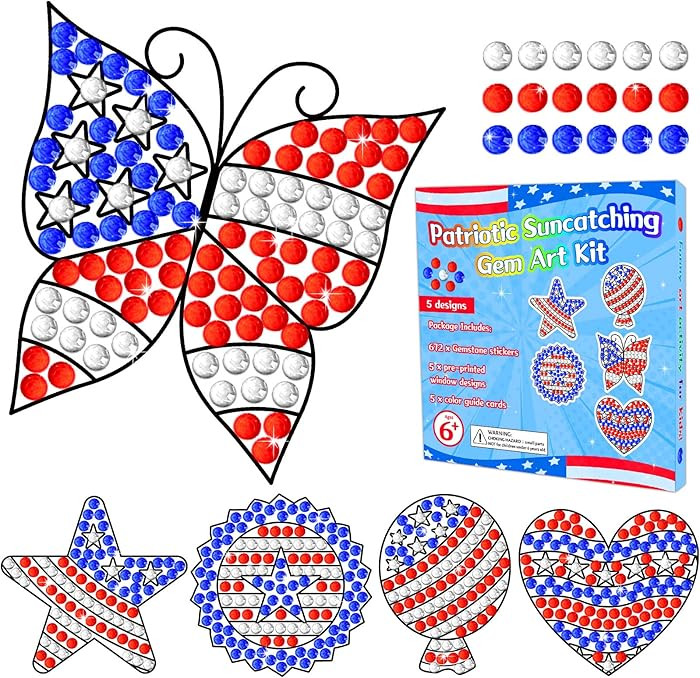 Qyeahkj 4th of July Patriotic Arts and Crafts for Kids, 250th Anniversary Classroom Suncatcher Di... | Amazon (US)