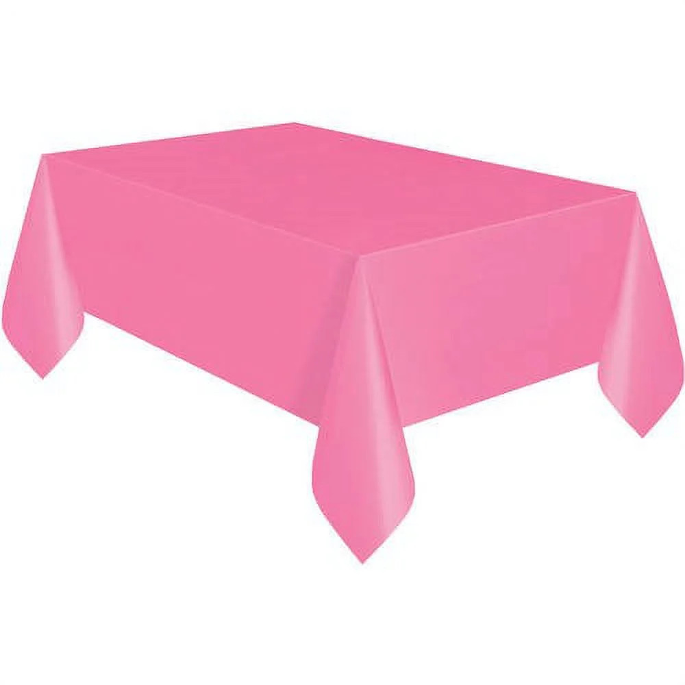 Hot Pink Plastic Party Tablecloth, 108 x 54in | Walmart (US)
