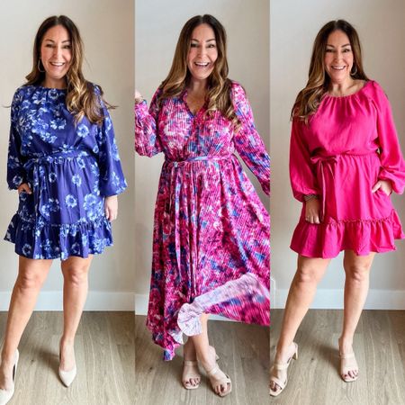 Spring new arrivals from @walmart  perfect for vacation, spring weddings and baby showers 

Wearing large in all styles but size down if inbetween 
#walmartpartner 

#LTKSeasonal #LTKmidsize #LTKparties