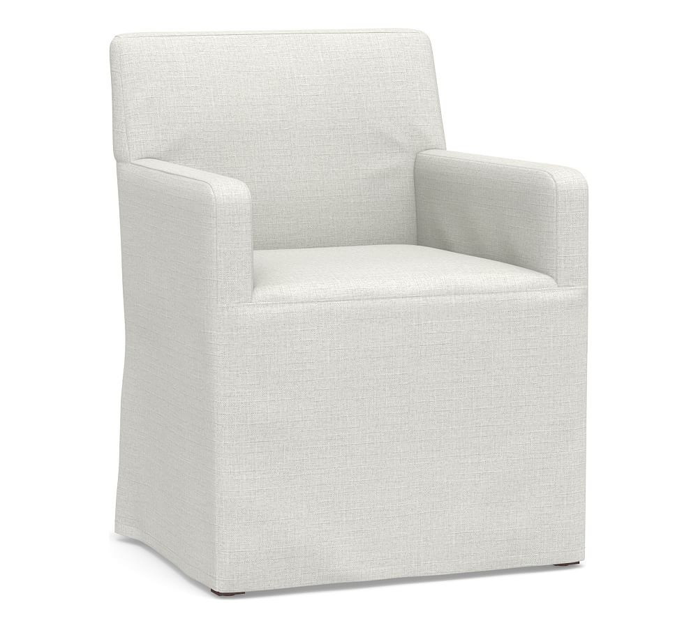 Classic Long Slipcovered Dining Armchair | Pottery Barn (US)