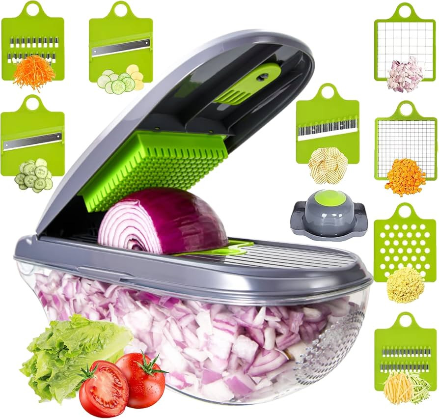WALLBIG Vegetable Chopper, Mandoline Slicer Pro 12 in 1 Food Choppers with Multi Blade for Onion ... | Amazon (US)