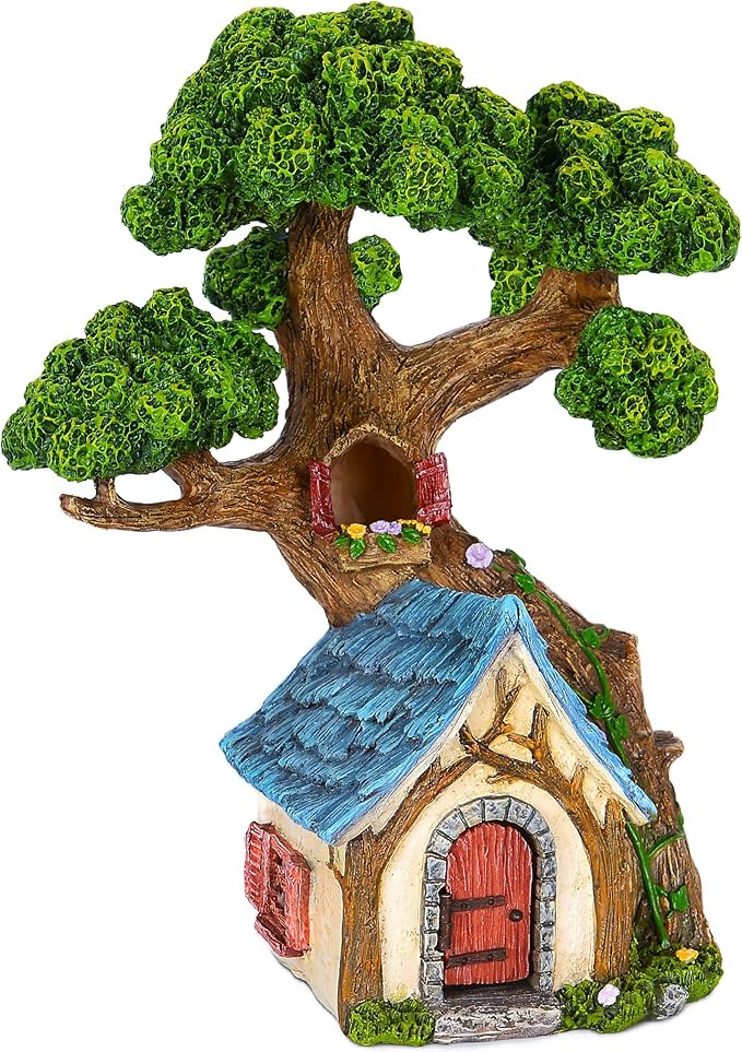 Mood Lab Fairy House - Fairy Garden Miniature Tree House - 8.5 Inch Tall Outdoor Decor for Fairie... | Amazon (US)