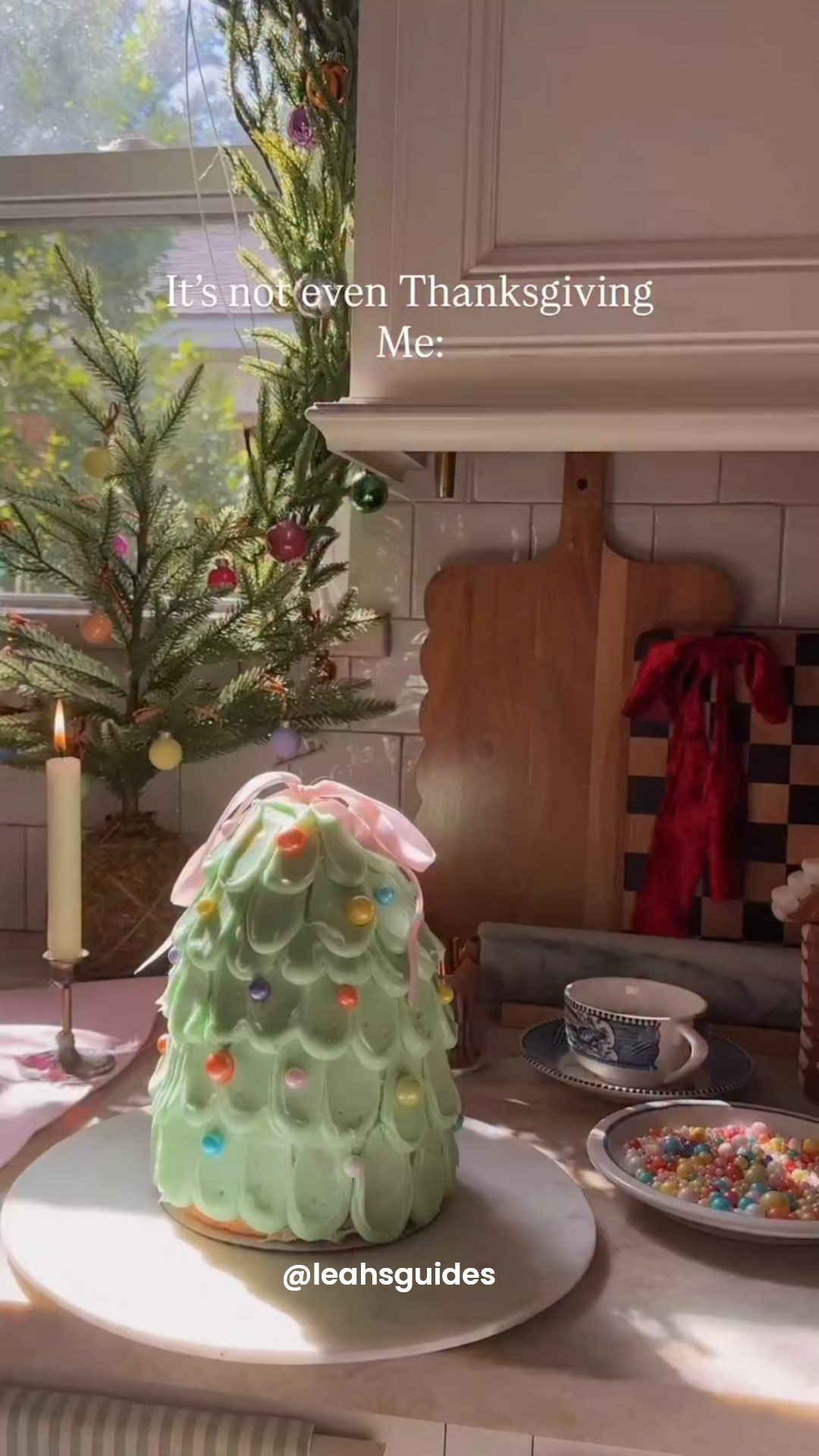 Whimsy Christmas tree cake ✨

All I used was 2 boxes of cake mix, pre made icing, sprinkles, and green food coloring! 

to make the cakes into a tree, you’re going to bake the two boxes of cake mix in 46 inch round cake pans. You only need three cakes to make the structure, but I suggest making a fourth in case one splits. I ended up making a mistake… I forgot to grease the pan and had to turn two of the cakes into a cake pop on top as you can see… But ideally, you would use three stacked cakes and shave them down into the shape of a dome before covering them in icing 💗💗💗

Inspo for this from the cutesy @michelechung_ 

#christmasbaking #christmasiscoming #holidayseason  #cozycore #bakingtherapy