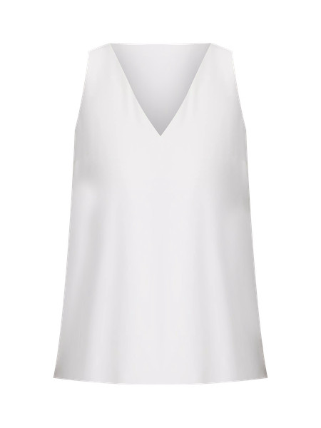 Petite Mixed Media V-Neck Shell | Ann Taylor