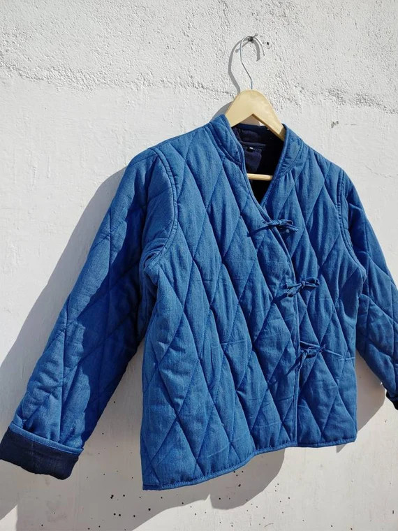 Indian Handmade Denim Quilted Jacket Quilted Jacket Short | Etsy UK | Etsy (UK)