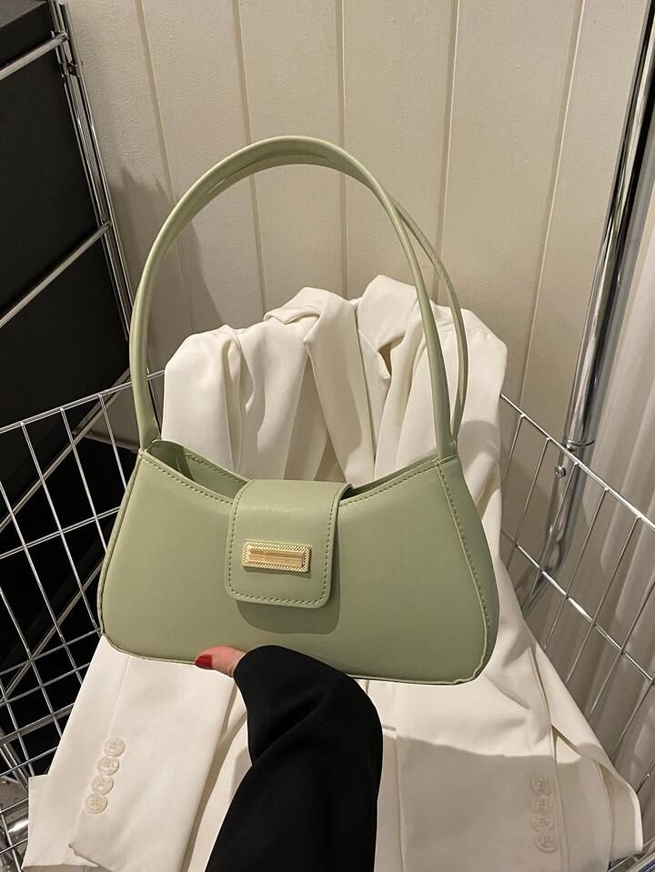 Metal Decor Bag Solid Color Fashionable | SHEIN