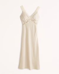 Women's Satin Slip Midi Dress | Women's Dresses & Jumpsuits | Abercrombie.com | Abercrombie & Fitch (US)