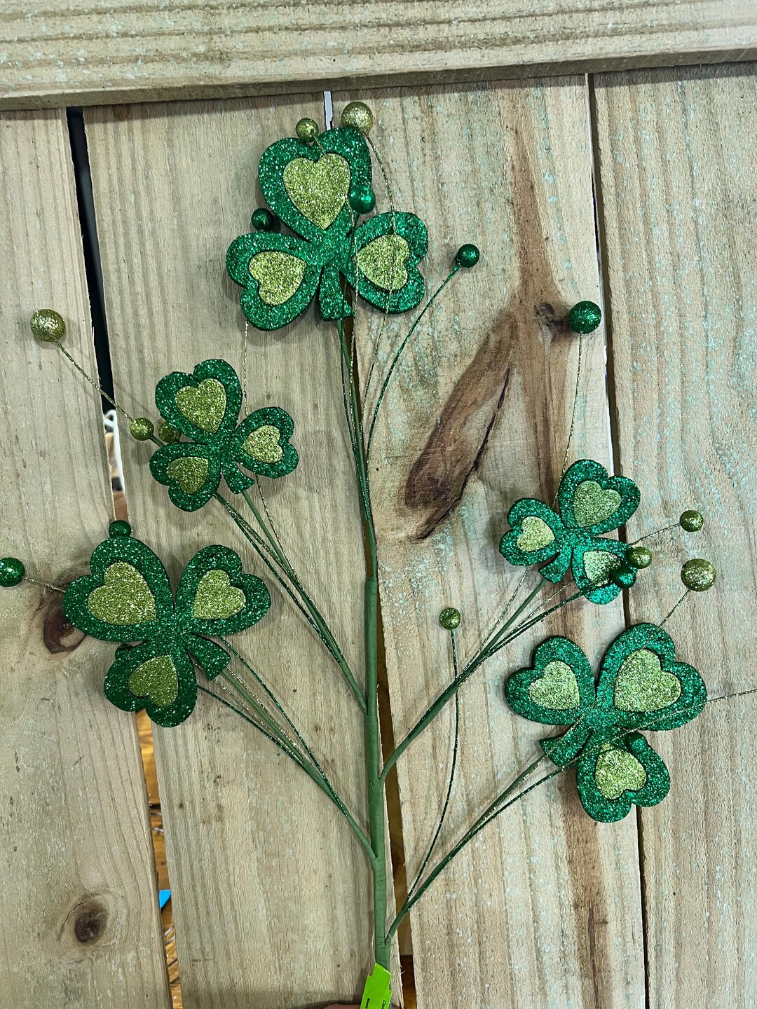 28 Shamrock St Patricks Day Pick, Wreath Embellishment, Irish Decor, Ball Spray, 62515GN - Etsy | Etsy (US)