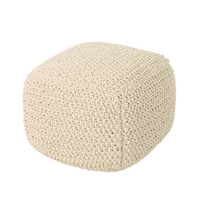 Pim Knitted Cotton Pouf - Christopher Knight Home | Target