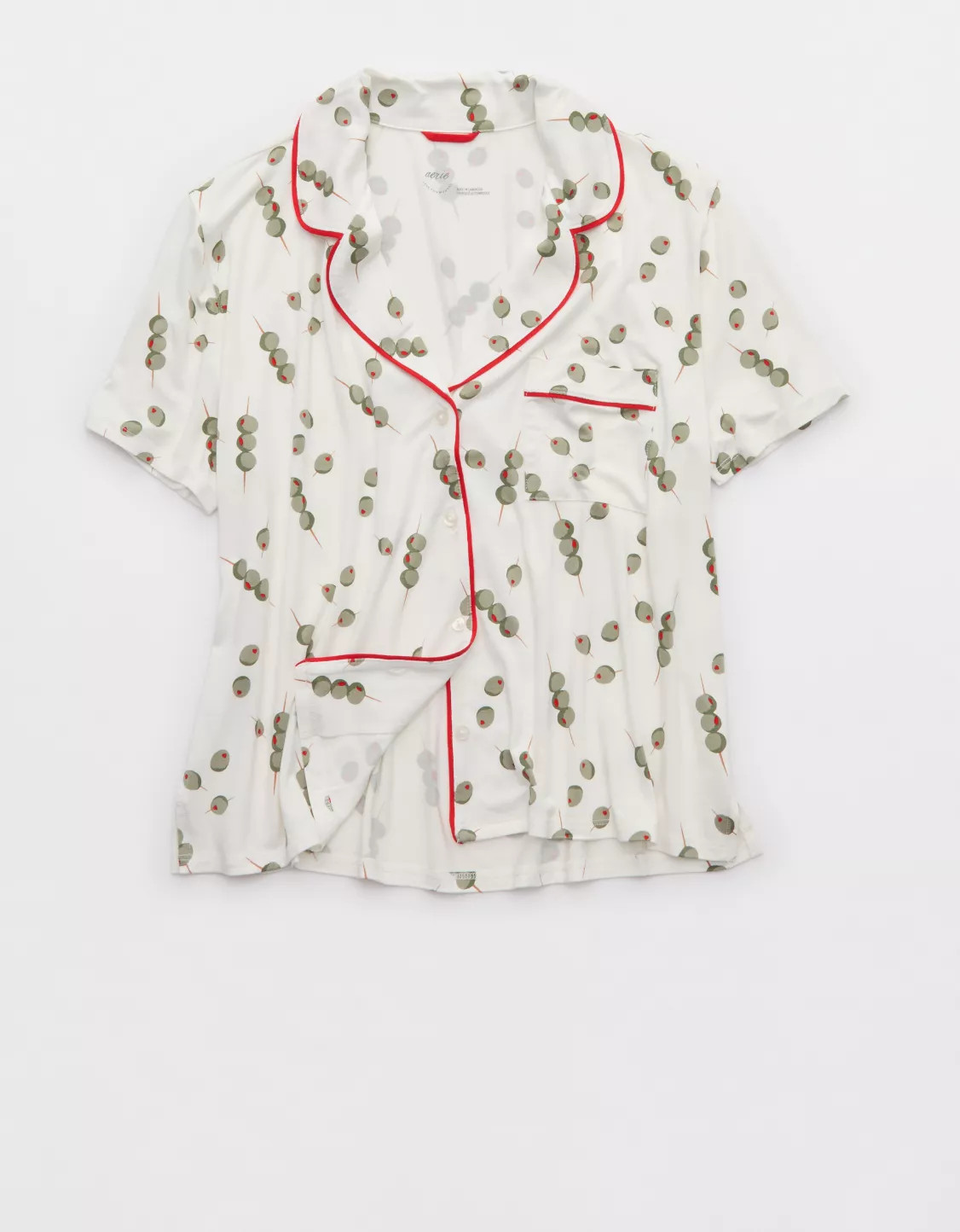 Aerie Real Soft® Short Sleeve Pajama Shirt | American Eagle Outfitters (US & CA)