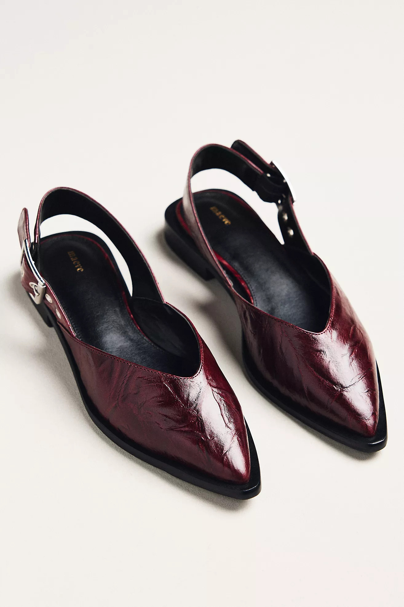 Maeve Moto Pointed-Toe Slingback Flats | Anthropologie (US)
