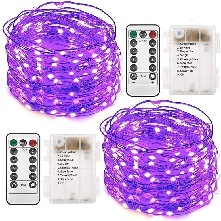 Twinkle Star 2 Set Halloween Fairy Lights Battery Operated, 33ft 100 Led String Lights Remote Con... | Walmart (US)