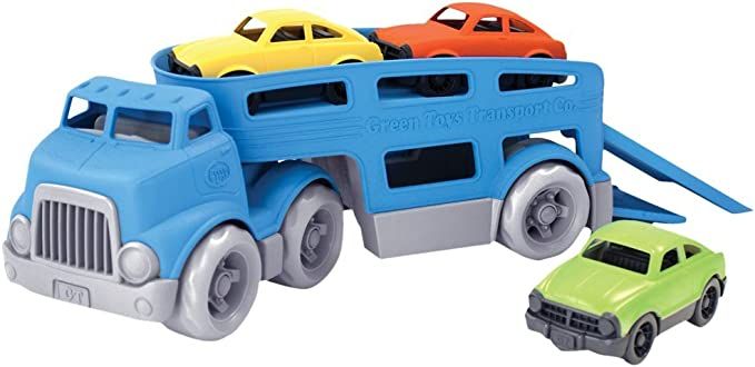 Green Toys Car Carrier Vehicle Set Toy, Blue, Standard | Amazon (US)