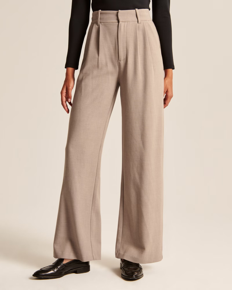 Women's Tailored Wide Leg Pants | Women's Bottoms | Abercrombie.com | Abercrombie & Fitch (US)