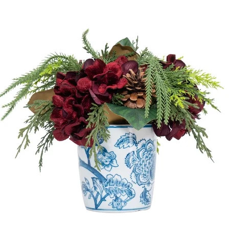 My Texas House Christmas Arrangement in Ceramic Pot, Multicolor, 11" | Walmart (US)