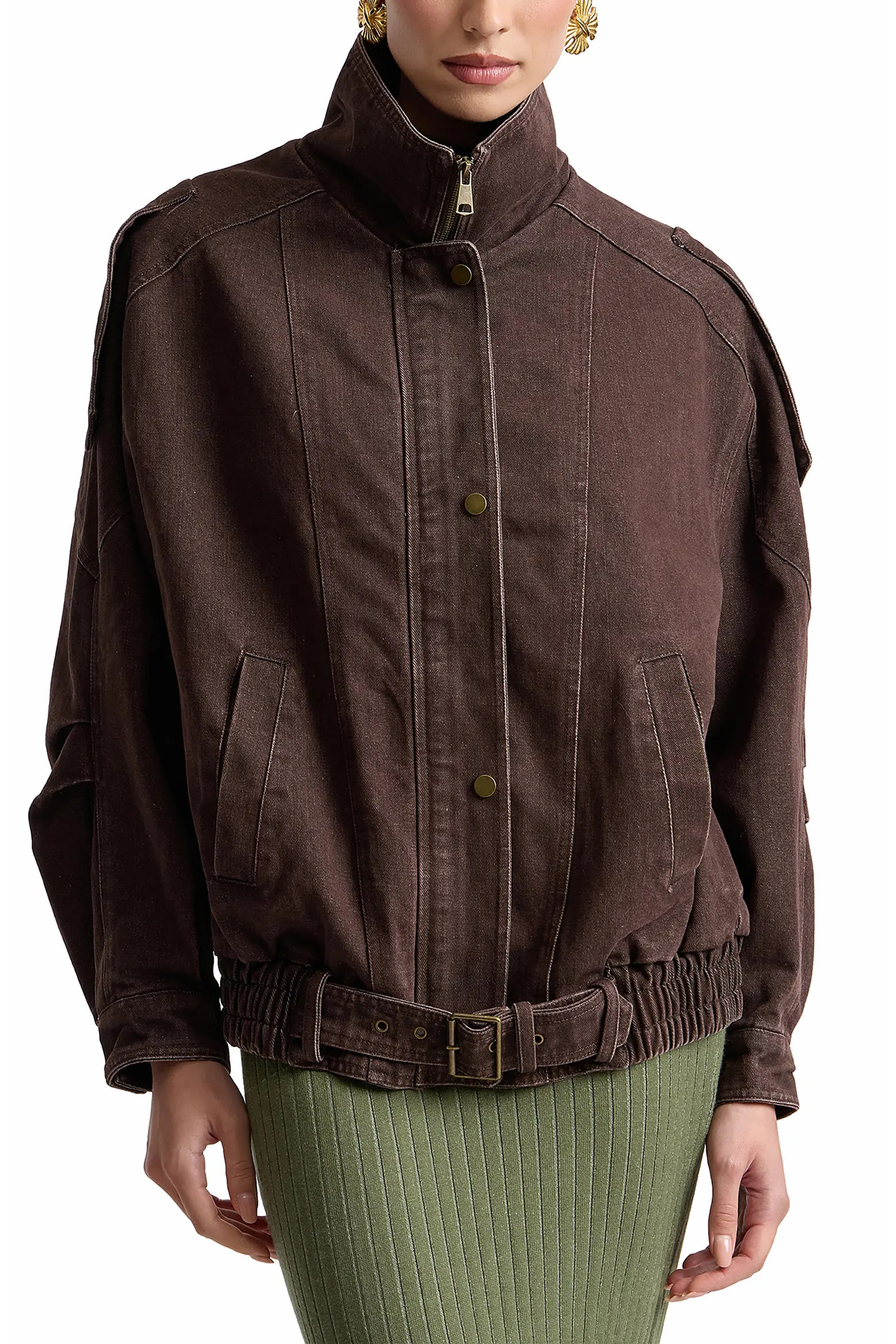 Denim Belted Bomber Jacket (Women) | Nordstrom | Nordstrom