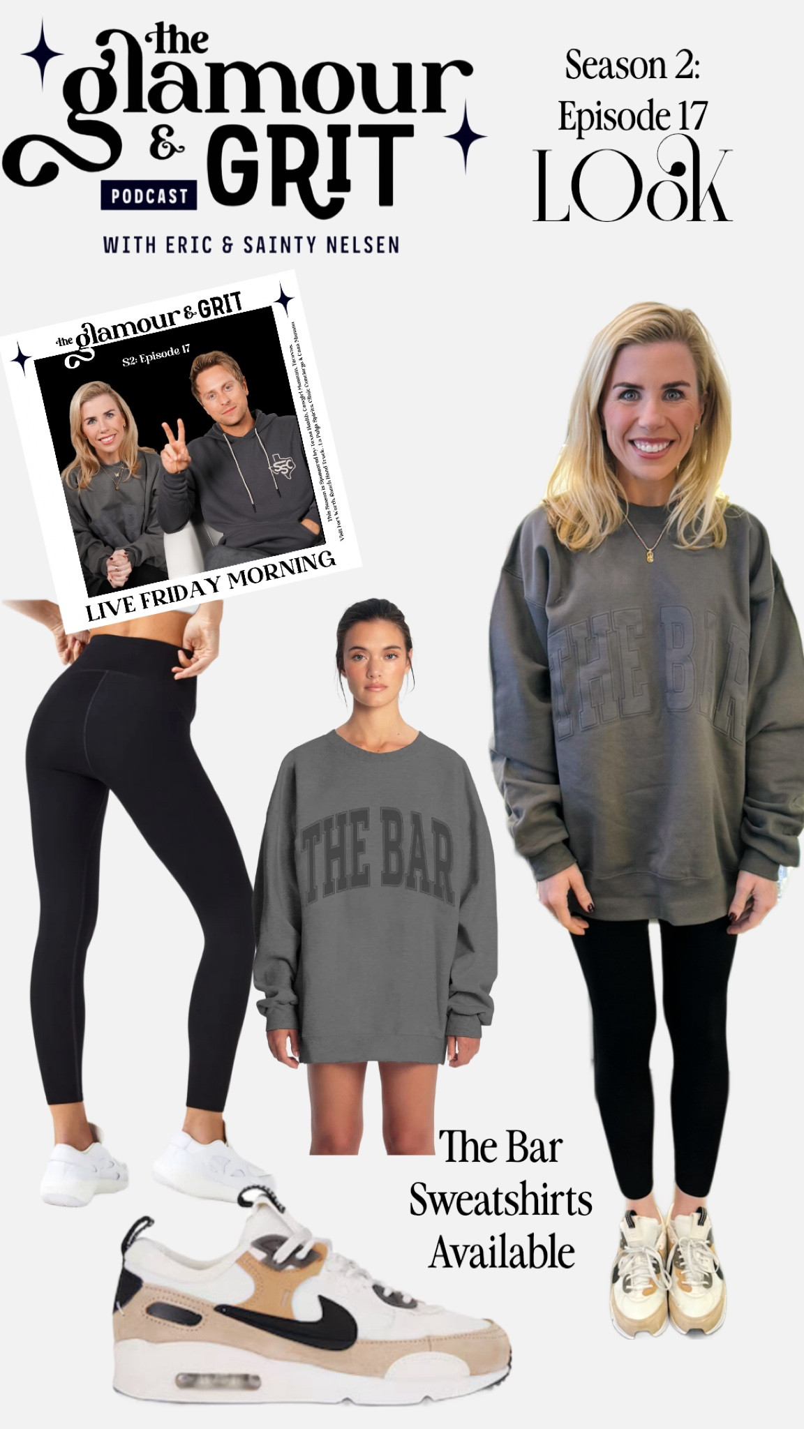 Glamour & Grit Season 2: Episode 17
LIVE Friday Morning

Omg! Yall! There are actually The Bar sweatshirts available! 

#LTKActive #LTKStyleTip #LTKShoeCrush