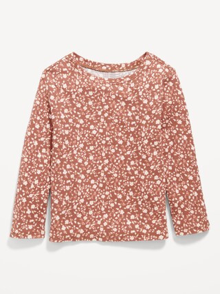 Printed Long-Sleeve Thermal-Knit T-Shirt for Toddler Girls | Old Navy (CA)