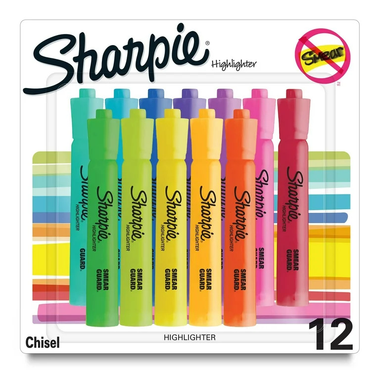 Sharpie Tank Highlighters, Assorted, Pack of 12 - Walmart.com | Walmart (US)