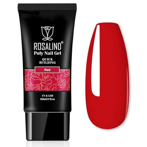 ROSALIND 2 oz Red Poly Extension Gel, Red Poly Nail Gel Builder for Nail Art Decoration, Nail Thickening Poly Nail Gel Easy to DIY Use at Home Need UV Lamp | Amazon (US)