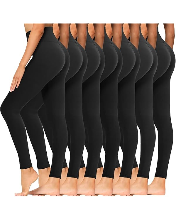 Syrinx 7 Pack Leggings for Women - High Waisted Tummy Control Soft Yoga Pants for Workout Running | Amazon (US)