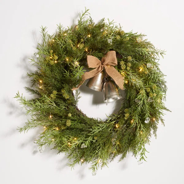 Faux Lighted Pine 22'' Wreath | Wayfair North America
