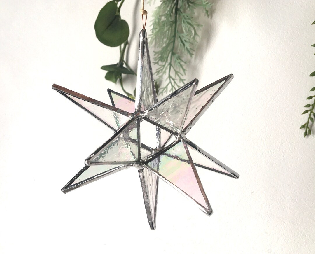 12 Point Moravian Star. Iridescent Clear Star. - Etsy | Etsy (US)