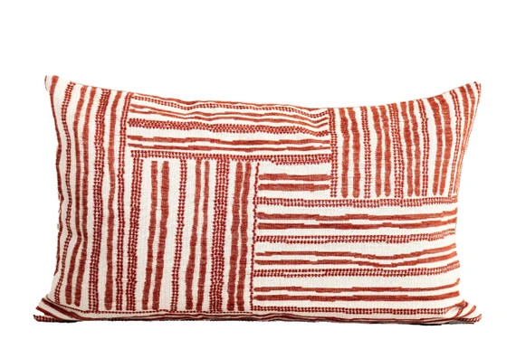 Orange Geometric Pillow Cover / Burnt Orange Boho Pillow | Etsy | Etsy (US)