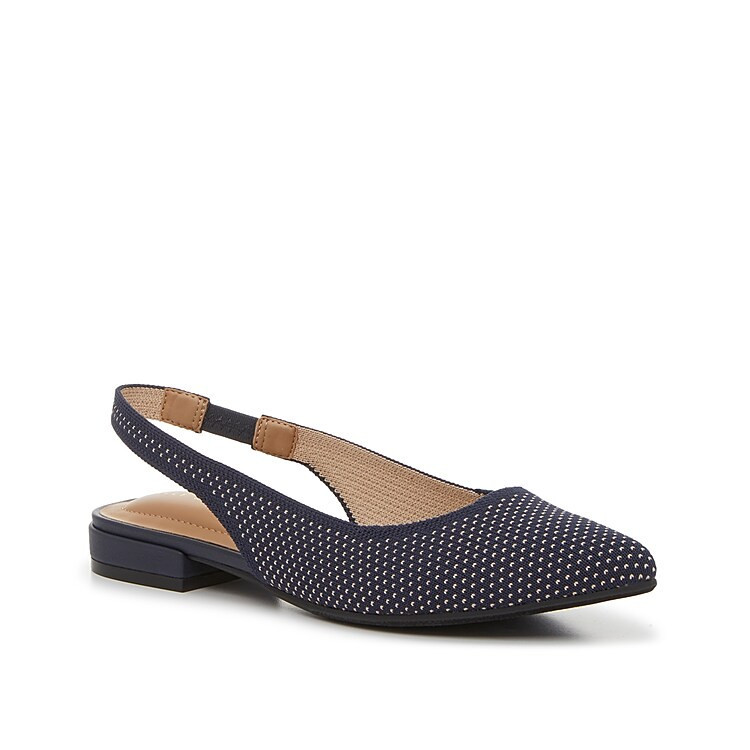 Kelly & Katie Abigail Flat | Women's | Navy/Beige Polka Dots | Size 6.5 | Flats | Slingback | DSW