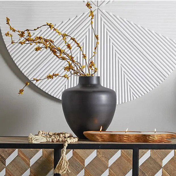 Matte Black Glass Flower Vase 13 Inch | Antique Farm House