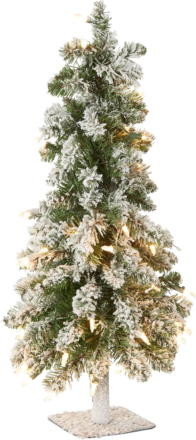 National Tree Company 2 ft Pre-Lit Snowy Downswept Forestree Mini Artificial Christmas Tree, 50 C... | Amazon (US)