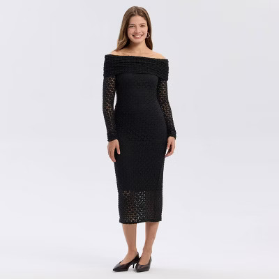 Women's Off the Shoulder Lace Midi Dress - A New Day™ | Target
