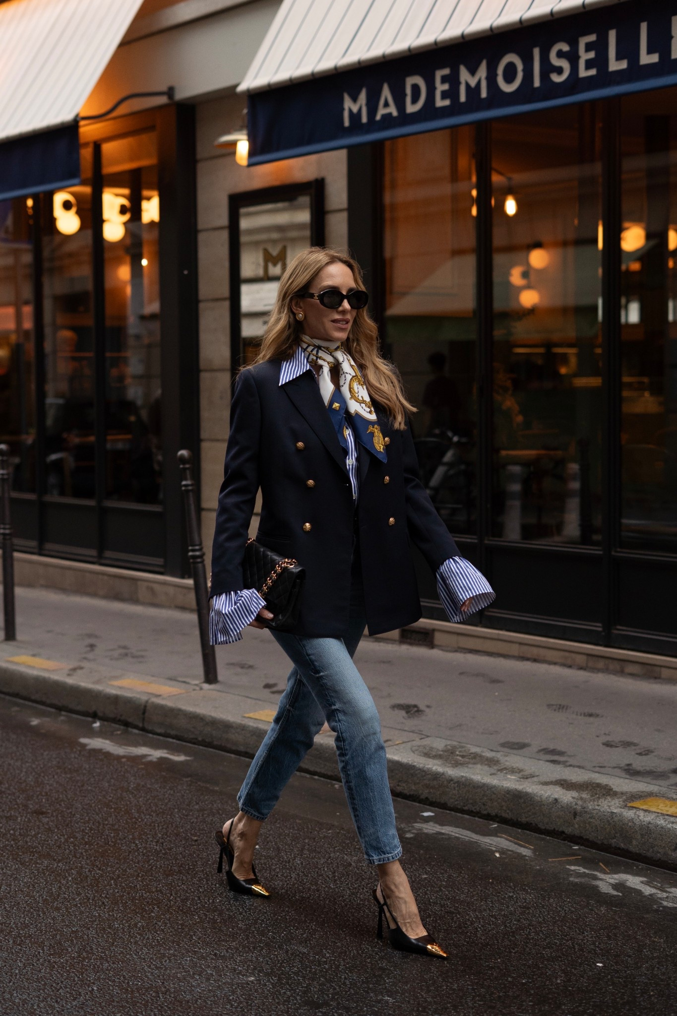 Striped blouse, silk scarf and blazer. My favorite office combo. 

#LTKeurope #LTKwinter #LTKdeutschland