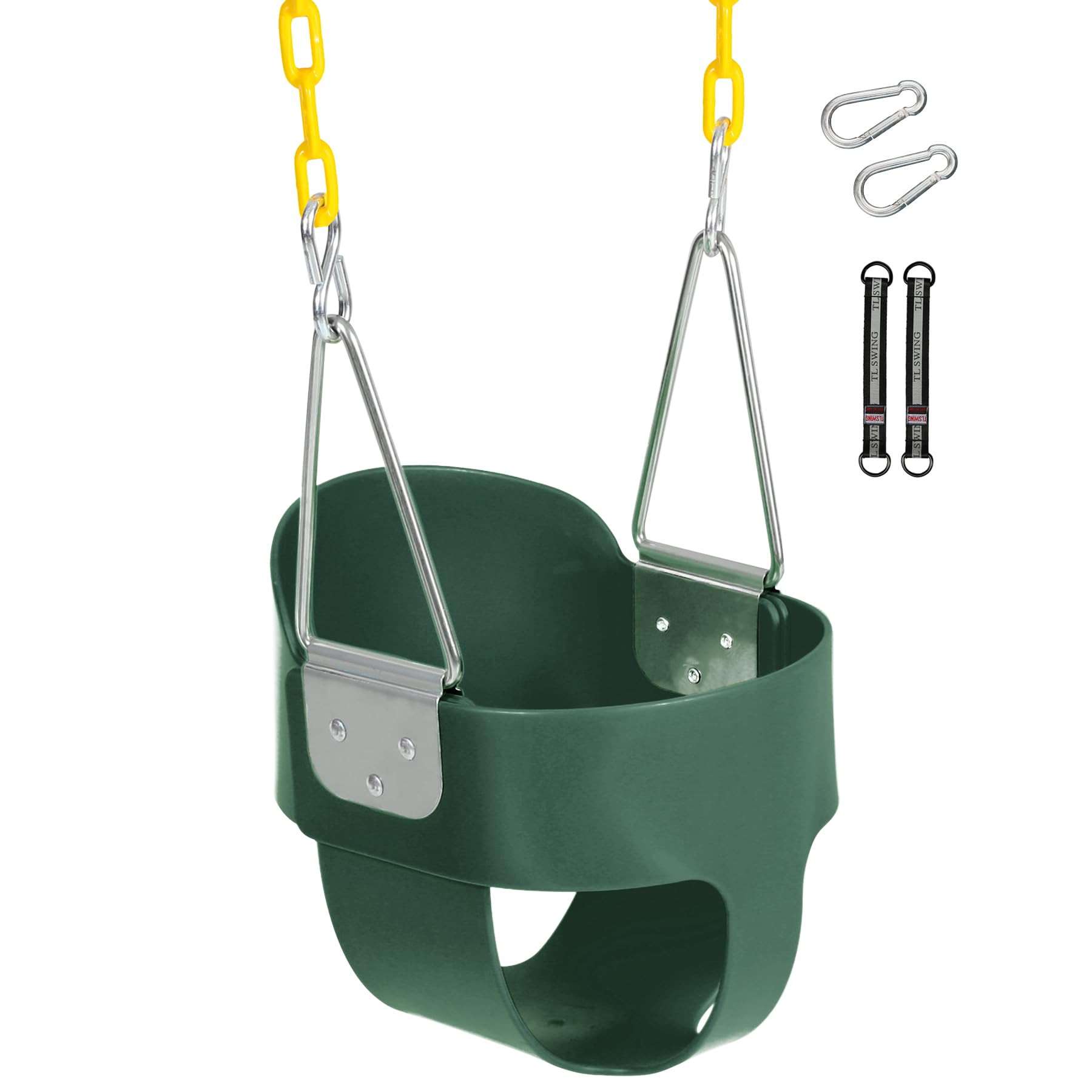 Toddler Swing Seat with Coated Chains, Heavy Duty Kids High Back Bucket Swings with Tree Straps a... | Amazon (US)