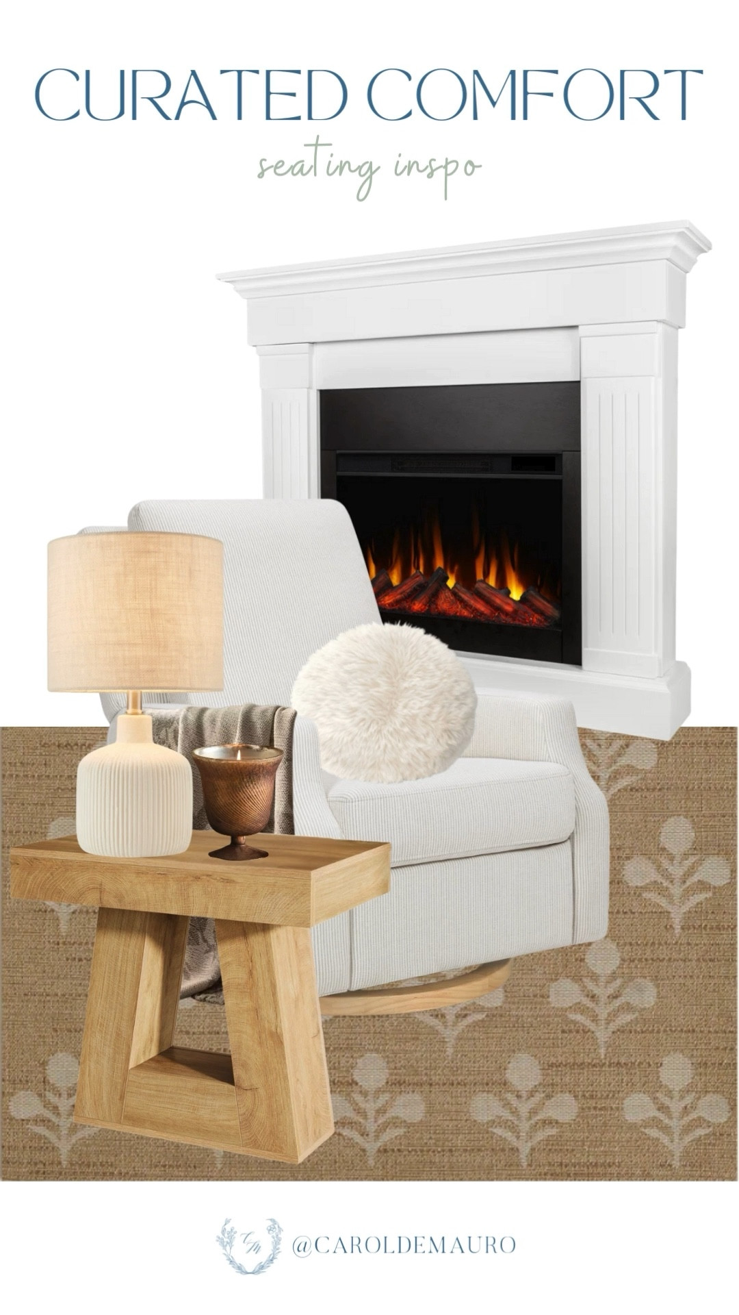 Admit it, there's nothing quite like drinking a cup of coffee or tea while reading your favorite book or even just lounging at home. So here's your sign to create a cozy seating corner and enjoy your alone time!

secondary seating, cozy vibes, living room inspo, coffee table, reading nook, furniture finds, minimalist aesthetic decor, fireplace

#LTKHome #LTKSeasonal #LTKU