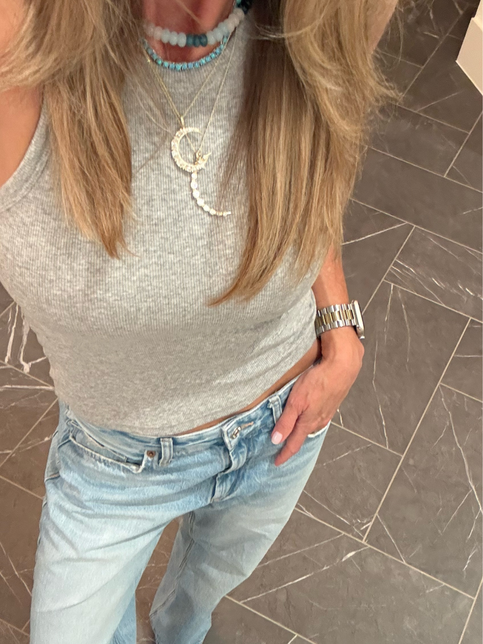 Tank - medium; runs small; 2 lengths available
Denim - tts - tons of washes available 
Jewlery - Melinda Maria 


#LTKOver40 #LTKootd #LTKSeasonal