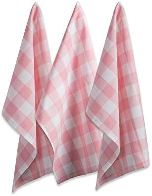 DII Oversized Kitchen Pink Buffalo Check Dishtowel (Set of 3), Pink and White Buffalo Check | Amazon (US)