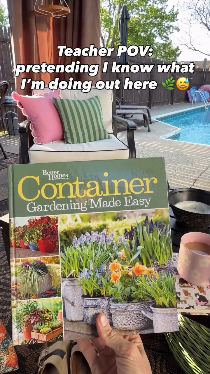 Spent part of the morning sitting by the pool planning flowers for the patio pots… while flipping through one of my million garden books looking for “inspiration” (aka copying ideas from people who actually know how to arrange plants).

A few little patio updates are slowly coming together too:
the pillows, umbrella, planters, random décor pieces that somehow make me irrationally happy 🤓

So naturally… I ended up making an LTK recreate-the-look post because apparently this is my new personality trait now.

Honestly though?
I’m having way too much fun!!!

https://www.shopltk.com/explore/Teacher_Fits_by_Lora

#PatioSeason #LTKPool #OutdoorLiving #TeacherLifestyle LTKPatio LTKGarden

#LTKSeasonal #LTKHome #LTKSwim