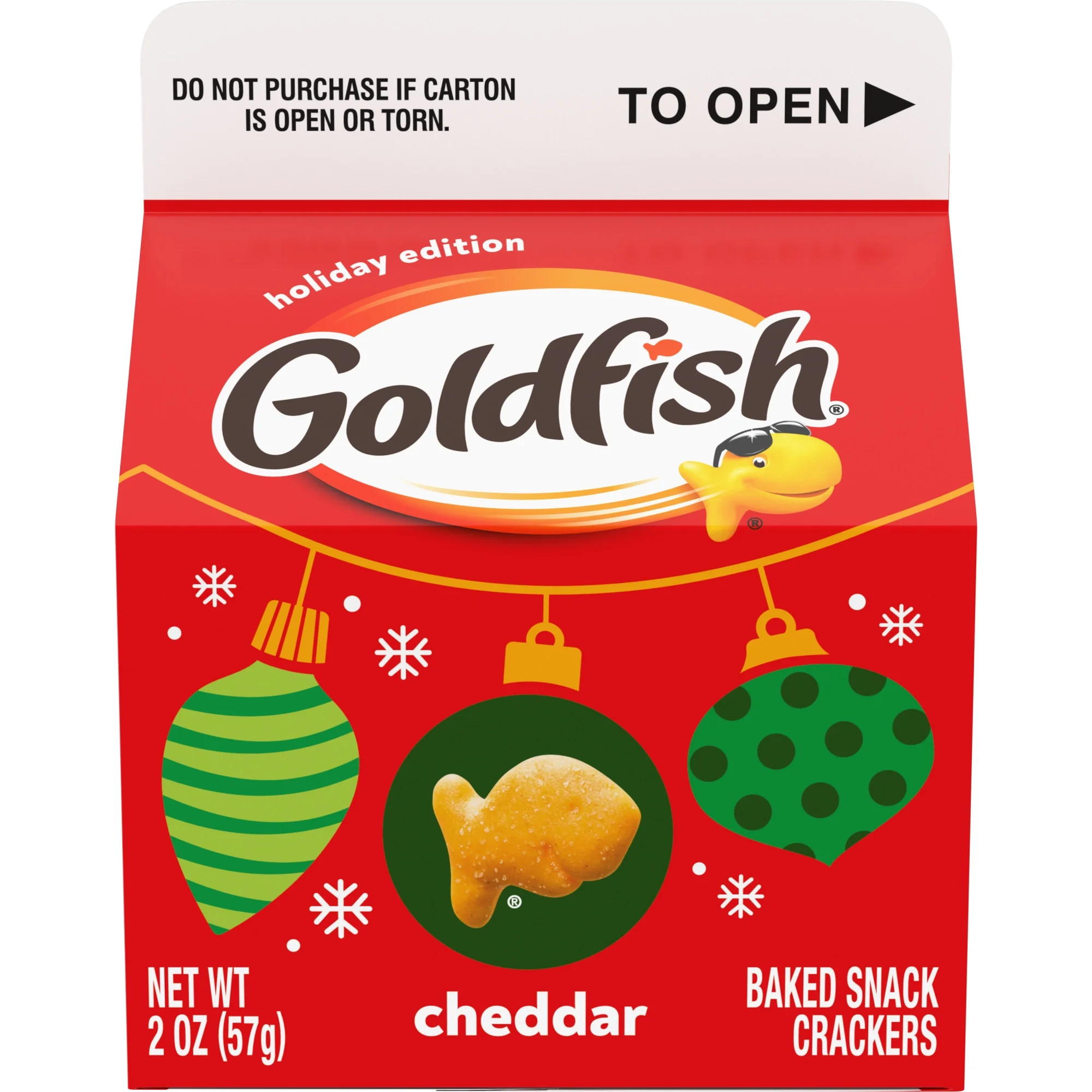 Goldfish Holiday Cheddar Crackers, 2 oz Carton | Walmart (US)