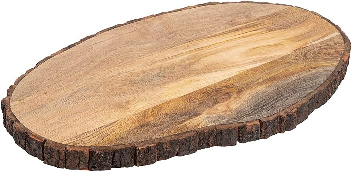 GoCraft Oval Wooden Cutting Board with Tree Bark Rim | Mango Wood Live Edge Chopping, Prep, Serve... | Amazon (US)