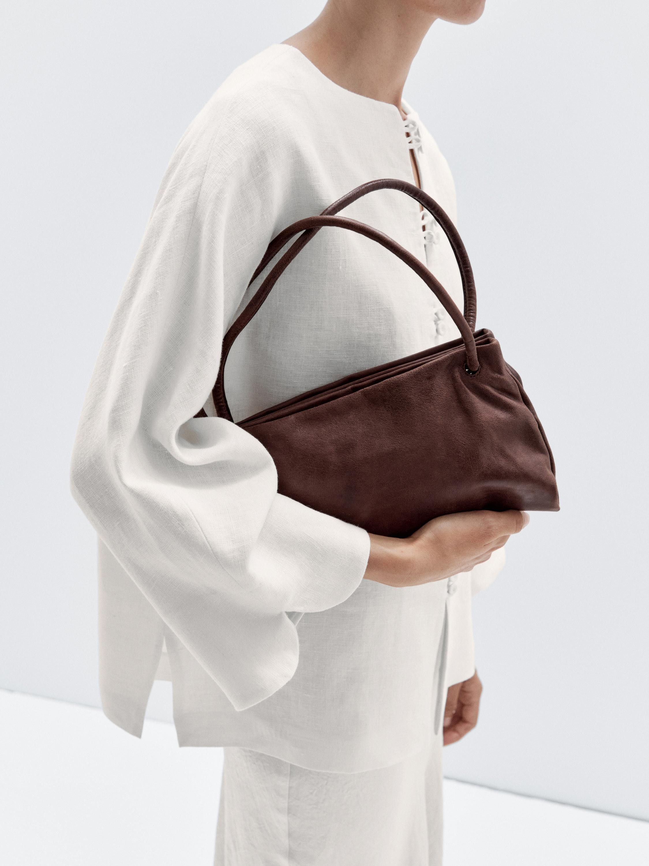Small nappa leather bag with compartments | Zara US